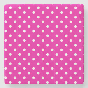Hot Pink Polka Dots Square Coaster
