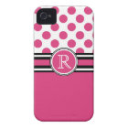 Hot Pink Polkadots and Monogram Initial
