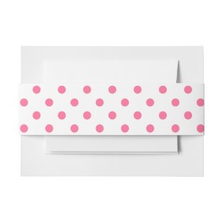 Hot Pink Polkadots - Invitation Belly Band