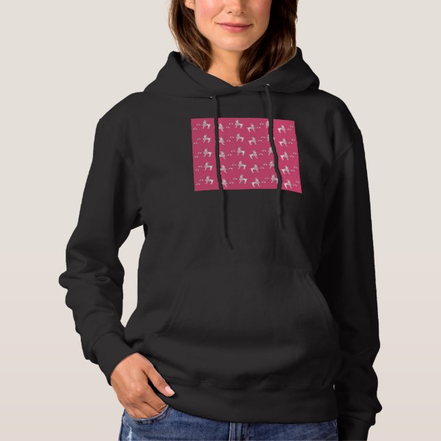 Hot Pink Poodles Hoodie (Front)