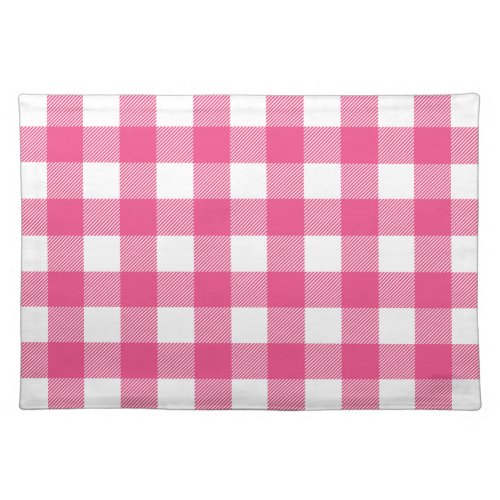 Hot Pink Preppy Buffalo Check Plaid Placemat