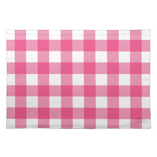 Hot Pink Preppy Buffalo Check Plaid Placemat | Zazzle