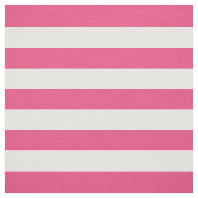 Hot Pink Preppy Stripes Fabric (Swatch)