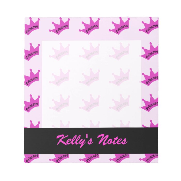 Hot Pink Princess Crown Memo Notepads