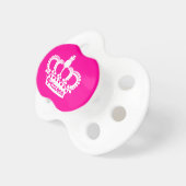 Hot pink princess crown pacifier (Front Right)