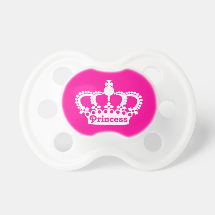 Hot pink princess crown pacifier