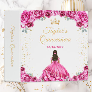 Hot Pink Princess Quinceañera 3 Ring Binder