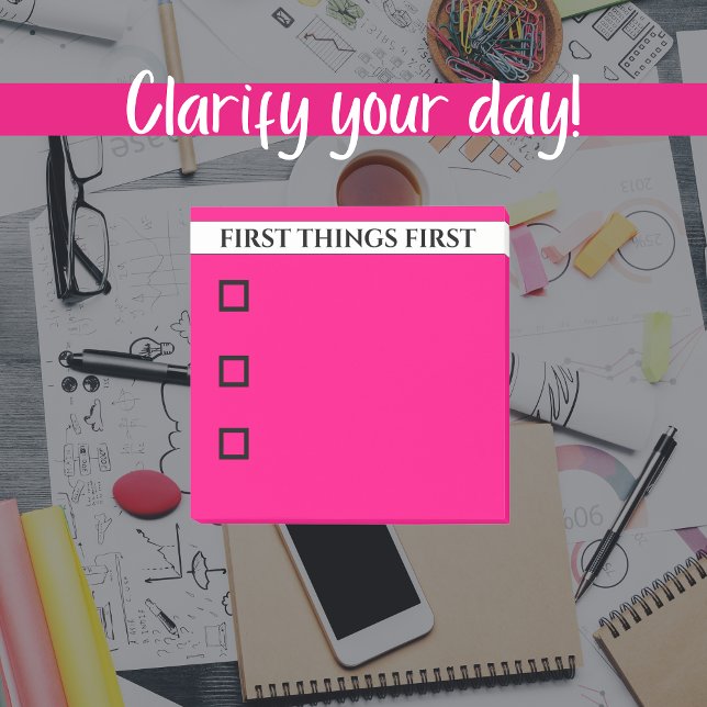 Hot Pink Priorities Customizable Checklist  Post-it Notes (Creator Uploaded)