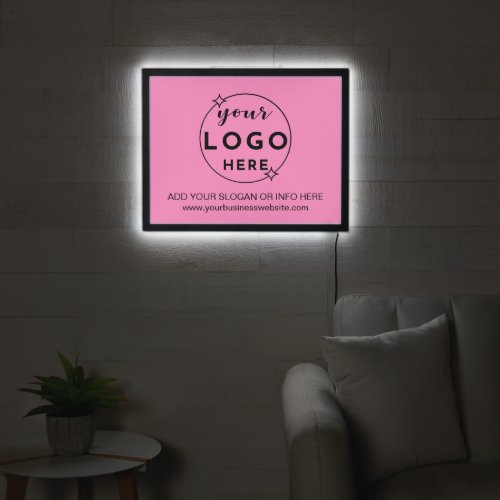 Hot Pink Professional Minimalist Business Logo  LED Sign