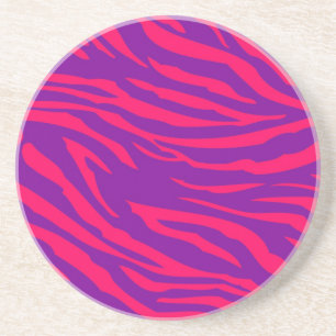 Hot Pink Purpl Zebra Print Animal Pattern Coasters