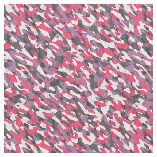 Hot pink, purple and black camo abstract fabric