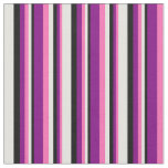 [ Thumbnail: Hot Pink, Purple, Black, and Light Cyan Pattern Fabric ]