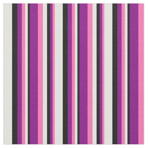 Hot Pink, Purple, Black, and Light Cyan Pattern Fabric