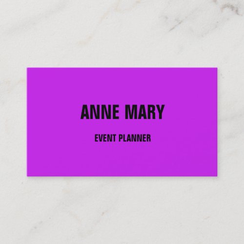 Hot Pink Purple Black Wedding Event Planner Custom Business Card