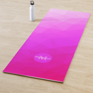 Hot pink purple geometric mesh pattern Monogram Yoga Mat