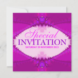 Hot Pink & Purple Girls Special Invitation