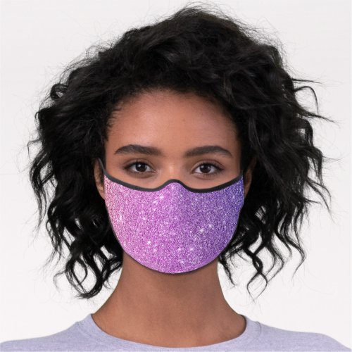 Hot Pink  Purple Ombre Glitter Premium Face Mask