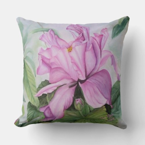 HOT PINK PURPLE TROPICAL ORCHID FLOWER PATIO OUTDOOR PILLOW