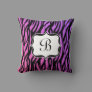 Hot Pink/Purple Zebra Monogram Cushion
