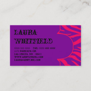 Hot Pink Purple Zebra Print Animal Business Card