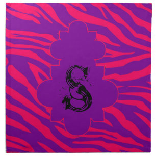 Hot Pink Purple Zebra Print Animal Pattern Napkins