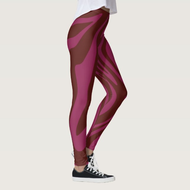 Hot pink &purple zebra print pattern  leggings (Right)