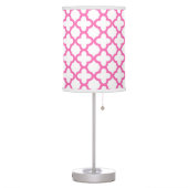Hot Pink Quatrefoil Pattern Table Lamp (Left)