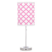Hot Pink Quatrefoil Pattern Table Lamp (Back)