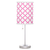 Hot Pink Quatrefoil Pattern Table Lamp (Right)