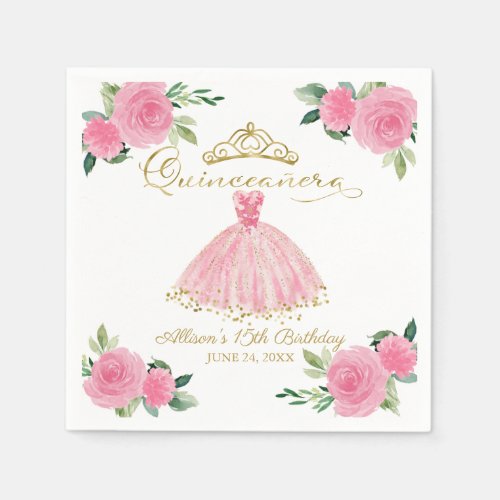 Hot Pink Quinceanera Napkins