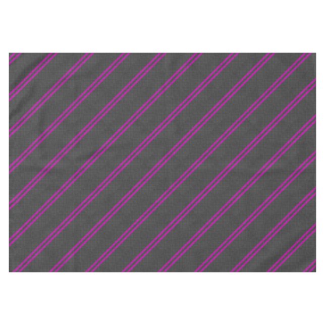 Hot Pink Racing Stripes in Carbon Fiber Style Tablecloth (Front (Horizontal))