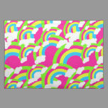 Hot Pink Rainbow Pattern Cloth Placemat
