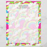 Hot Pink Rainbow Pattern Letterhead