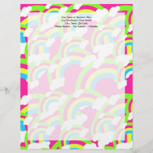 Hot Pink Rainbow Pattern Letterhead