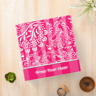 Hot Pink Raspberry Binder With Stripes