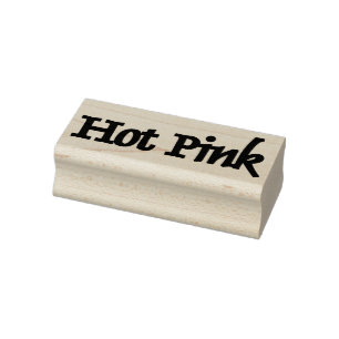 Hot Pink rectangle small rubber stamp