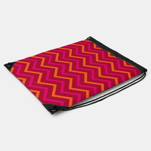 Hot Pink Red And Orange Chevron Pattern Zigzag Bag