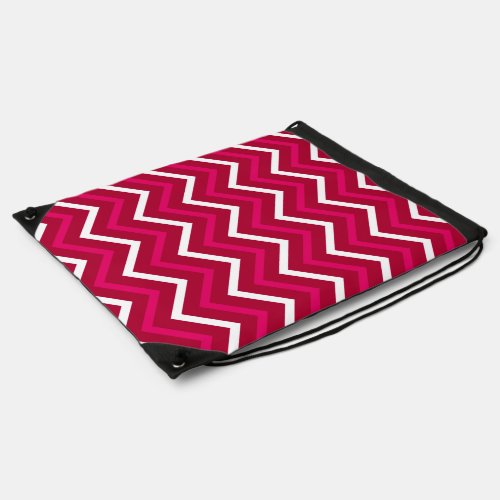 Hot Pink Red And White Chevron Pattern Zigzag Bag