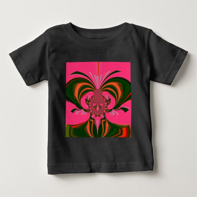 Hot Pink Red Golden Green Baby T-Shirt (Front)