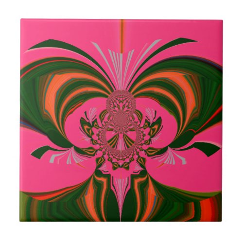 Hot Pink Red Golden Green Ceramic Tile