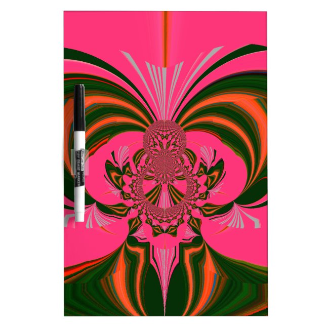 Hot Pink Red Golden Green Dry Erase Board (Front)