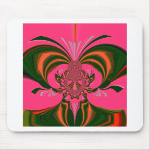 Hot Pink Red Golden Green Mouse Pad
