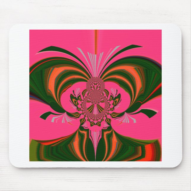 Hot Pink Red Golden Green Mouse Pad (Front)