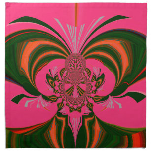 Hot Pink Red Golden Green Napkin
