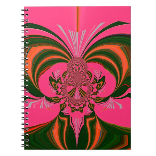 Hot Pink Red Golden Green Notebook