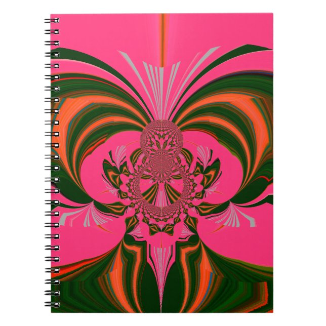 Hot Pink Red Golden Green Notebook (Front)