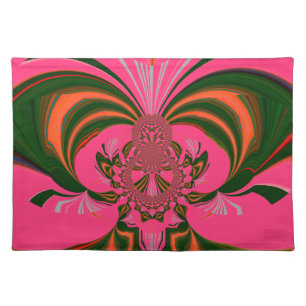 Hot Pink Red Golden Green Placemat