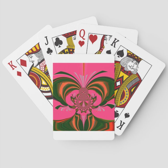 Hot Pink Red Golden Green Poker Cards (Back)
