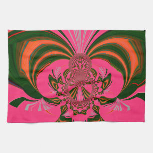 Hot Pink Red Golden Green Towel