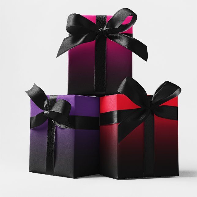 Hot Pink Red Royal Purple and Black Ombre Mix Wrapping Paper Sheets (Hot Pink Red Royal Purple and Black Ombre Mix Wrapping Paper Sheets)
